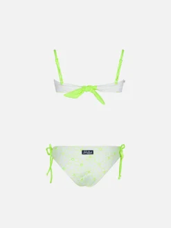 Mädchen-Bikini mit Gänseblümchen-Stickerei