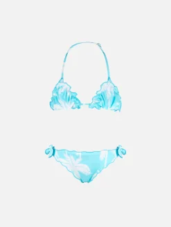 Mädchen-Bikini mit Palmen-Print