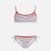 Mädchen-Bikini-Badeanzug mit Weihnachtsmann-Stickerei