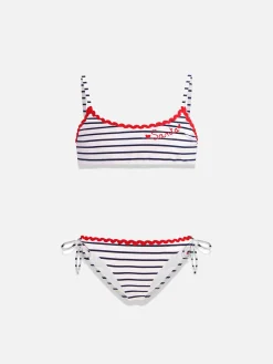 Mädchen-Bikini-Badeanzug mit Weihnachtsmann-Stickerei