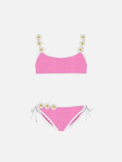 Mädchen-Bralette-Bikini mit Stickerei