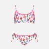Mädchen-Bralette-Bikini mit Pilz-Print