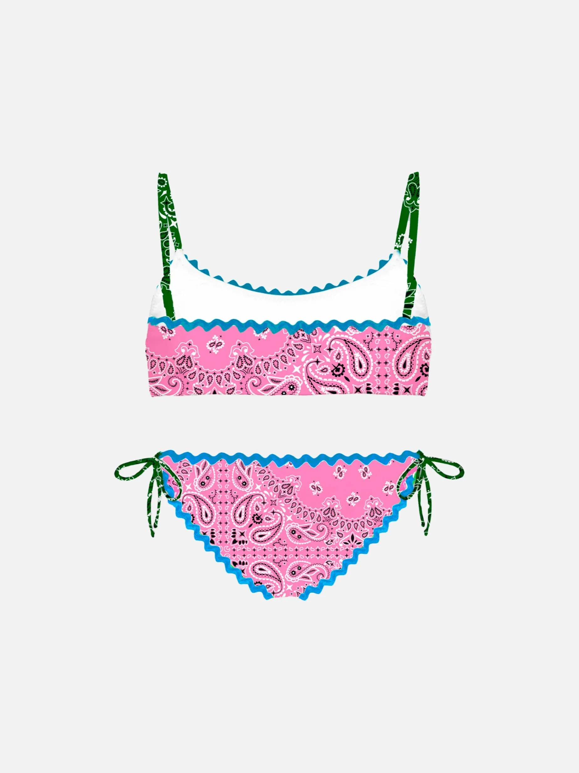 Mädchen-Bralette-Bikini mit Bandana-Print