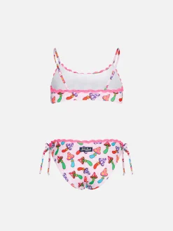 Mädchen-Bralette-Bikini mit Pilz-Print