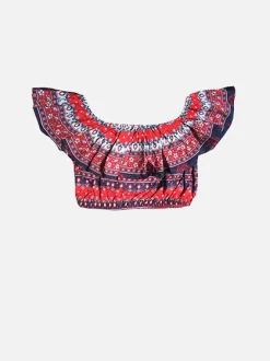 Mädchen-Crop-Top mit Rüschen