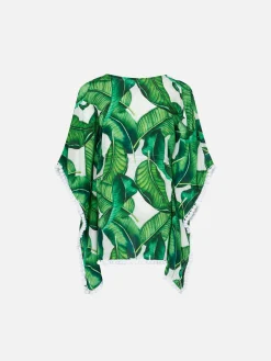 Mädchenkaftan mit Bananenblätter-Aufdruck