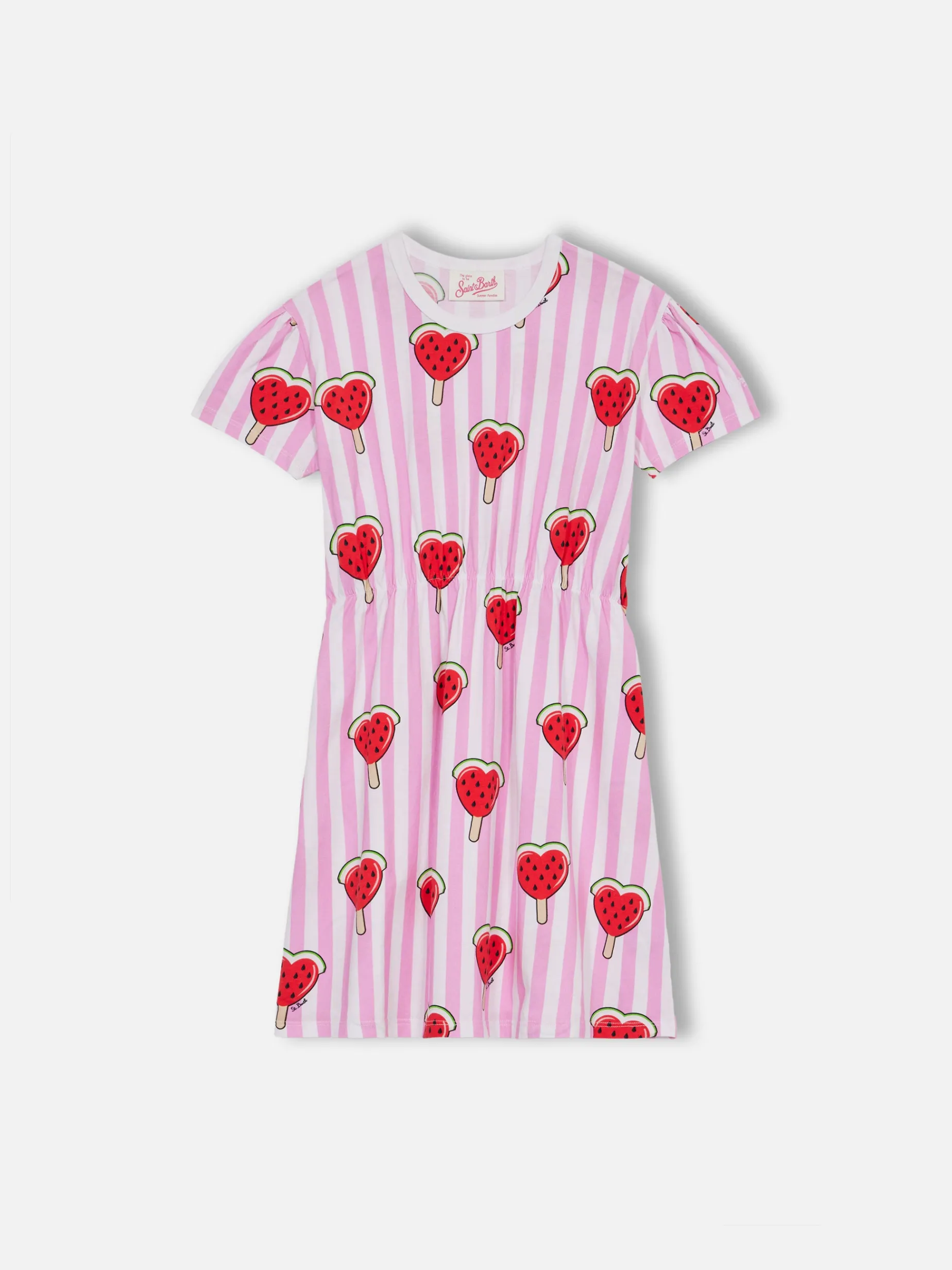 Mädchenkleid aus Baumwolljersey „Leila“ mit Herz-Wassermelonen-Print
