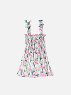Mädchenkleid mit Flamingo-Print