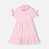 Mädchenkleid mit weißem und rosa Gingham-Print