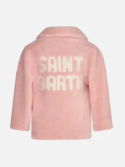 Mädchenmantel aus rosa Teddystoff