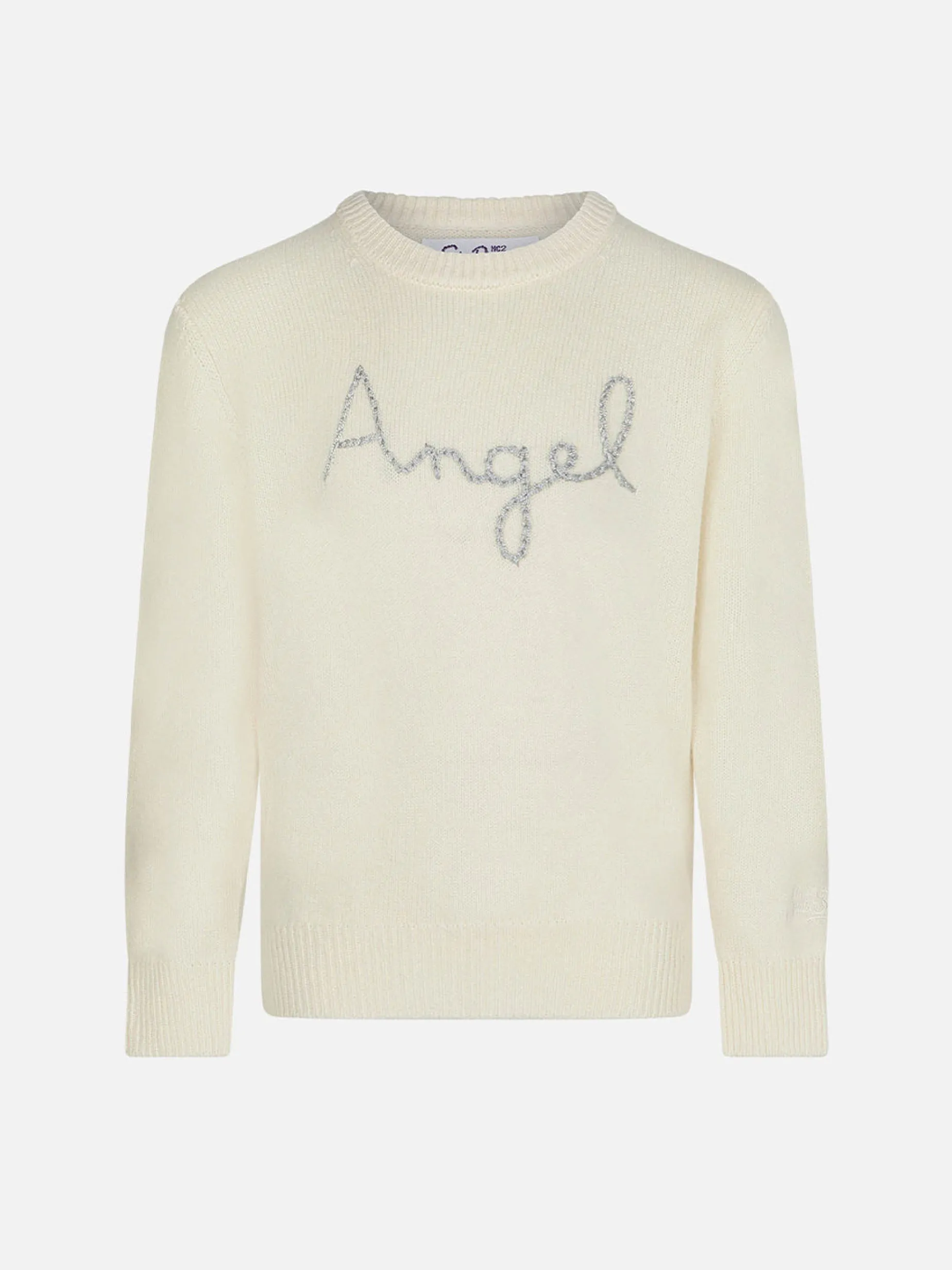 Mädchenpullover mit Engelsflügel-Stickerei