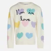 Mädchenpullover mit Herzaufdruck und „I'm in Love“-Stickerei