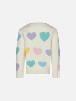 Mädchenpullover mit Herzaufdruck und „I'm in Love“-Stickerei
