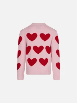Mädchenpullover mit Herzdruck
