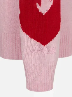 Mädchenpullover mit Herzdruck