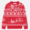 Mädchenpullover mit „I believe in Santa“-Schriftzug