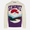 Mädchenpullover mit Rundhalsausschnitt und St. Moritz-Postkarte