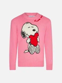 Mädchenpullover mit Snoopy-Print und „Love me“-Stickerei | Peanuts™ Sonderausgabe