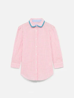 Mädchenshirt mit Gingham-Print