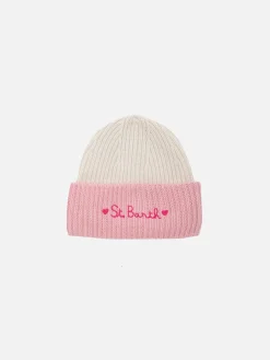 Mädchen-Strickmütze mit St. Barth-Stickerei