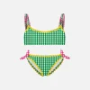 Mädchen-Top-Bikini mit Gingham-Print