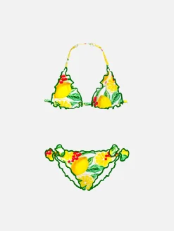 Mädchen-Triangel-Bikini mit Zitronenprint