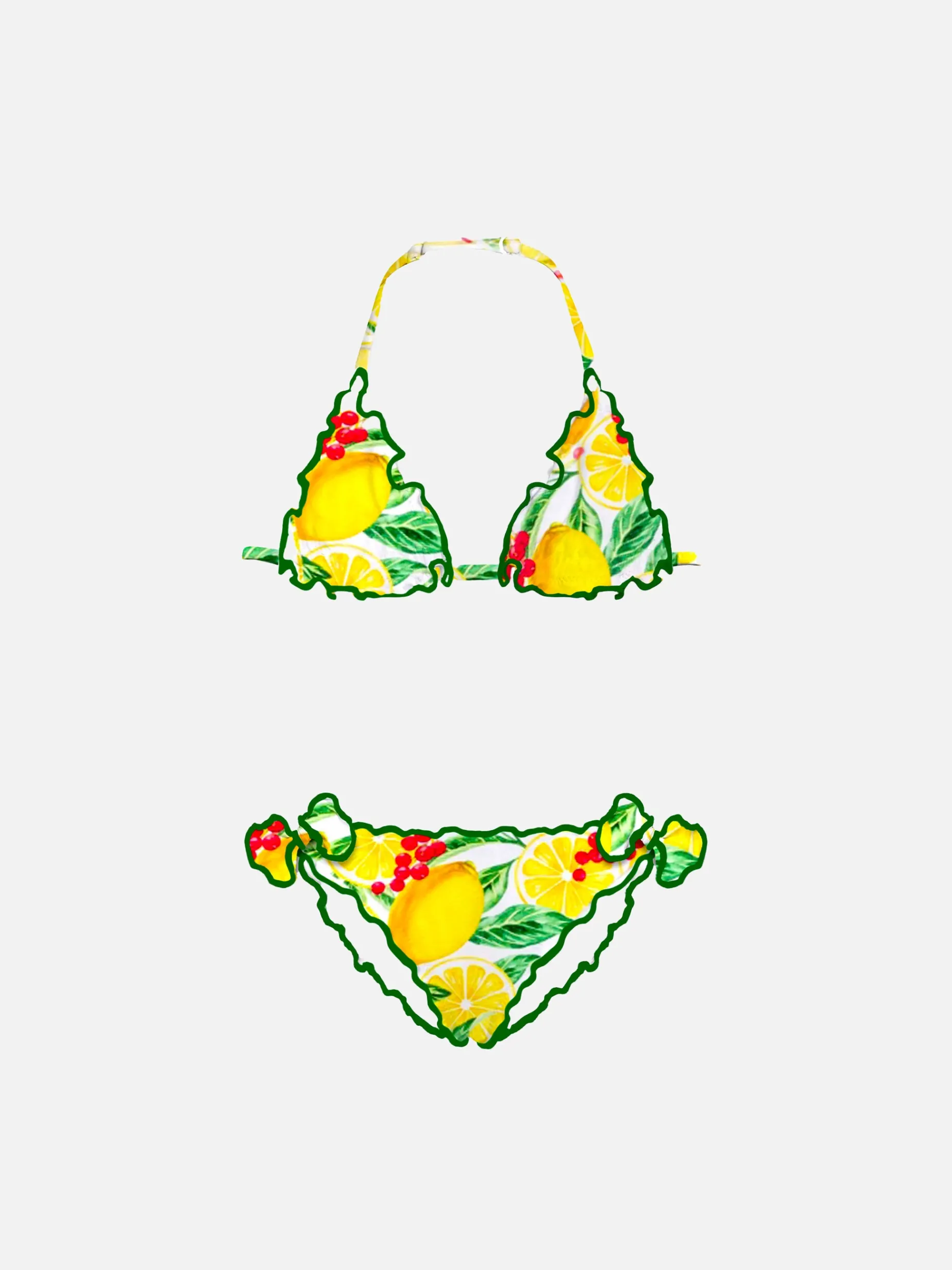 Mädchen-Triangel-Bikini mit Zitronenprint