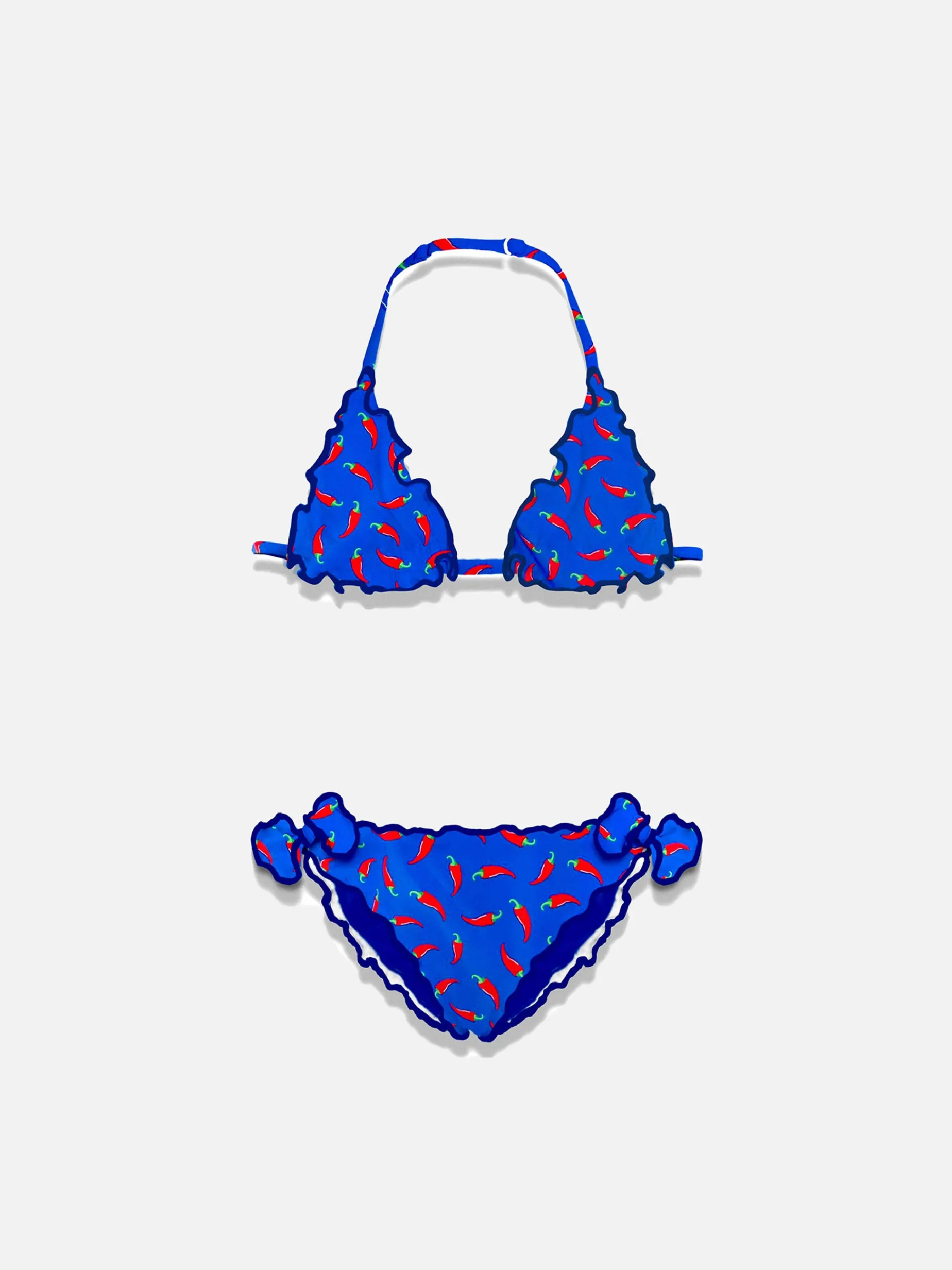 Mädchen-Triangel-Bikini mit Chili-Pfeffer-Print