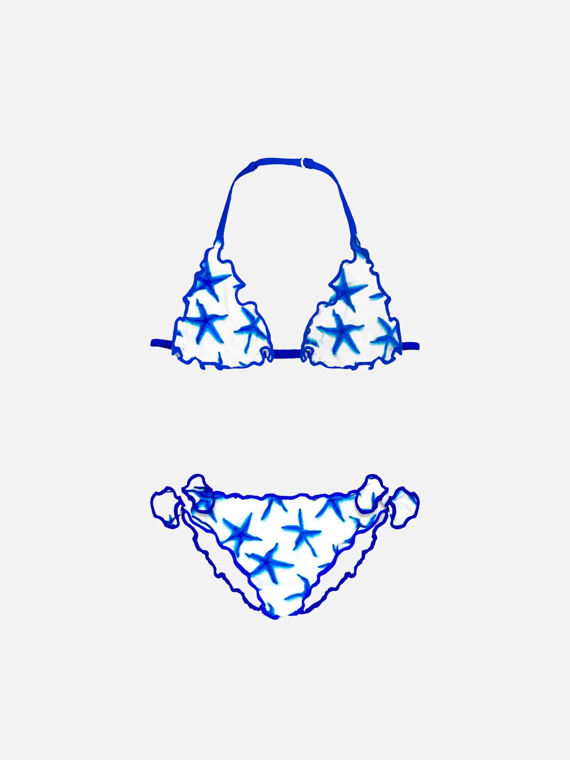 Mädchen-Triangel-Bikini mit Seestern-Print