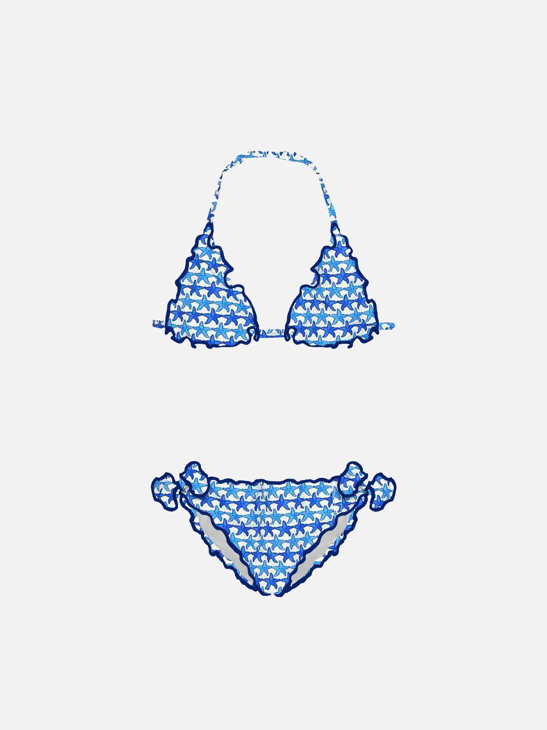 Mädchen-Triangel-Bikini mit Seestern-Print