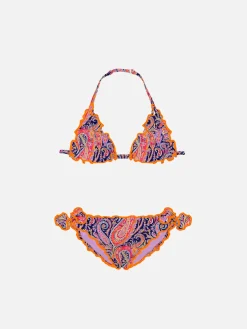 Mädchen-Triangel-Bikini mit Liberty-Print | Hergestellt aus Liberty-Stoff