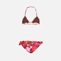 Mädchen-Triangel-Bikini mit Blumenprint