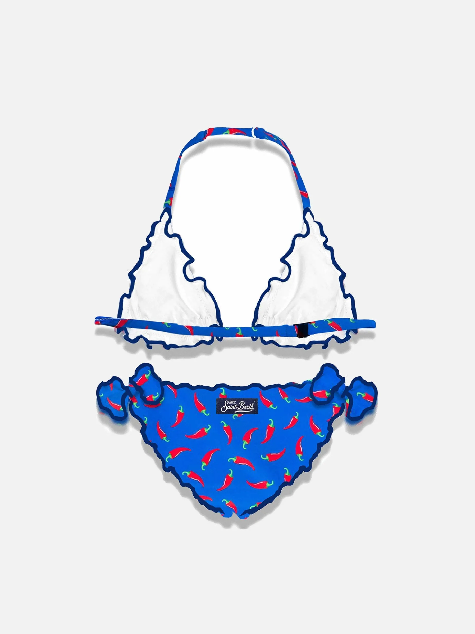 Mädchen-Triangel-Bikini mit Chili-Pfeffer-Print