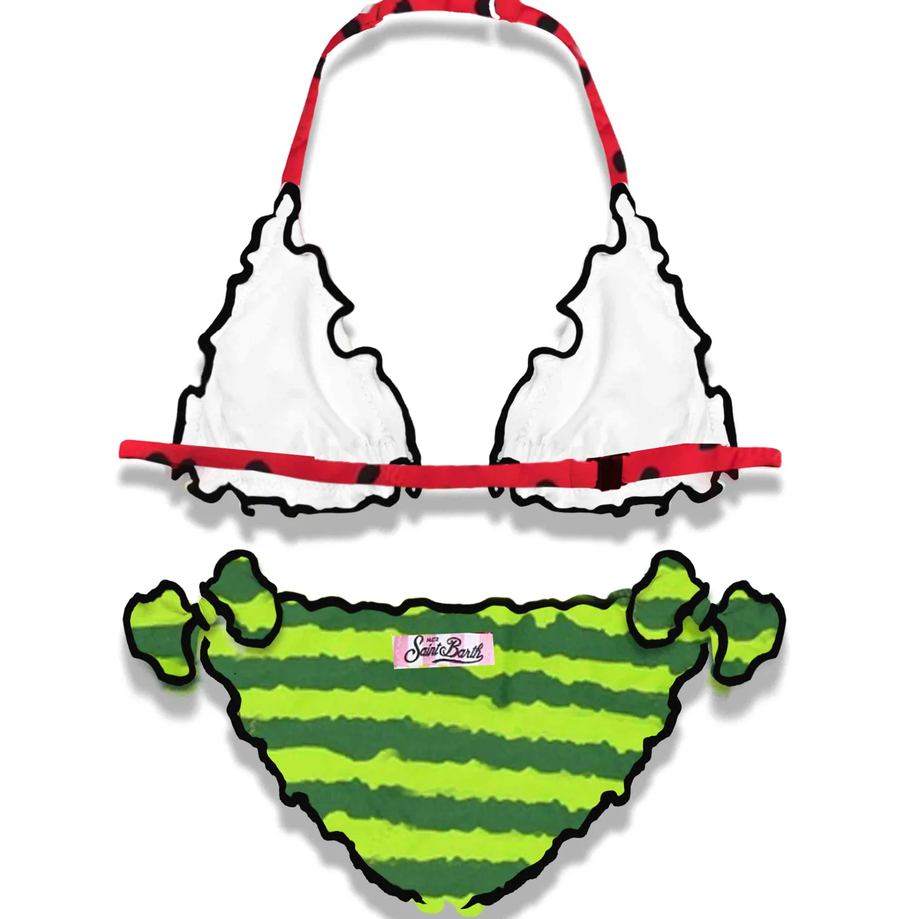 Mädchen-Triangel-Bikini mit Wassermelonen-Print