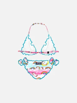 Mädchen-Triangel-Bikini mit Einhorn-Print