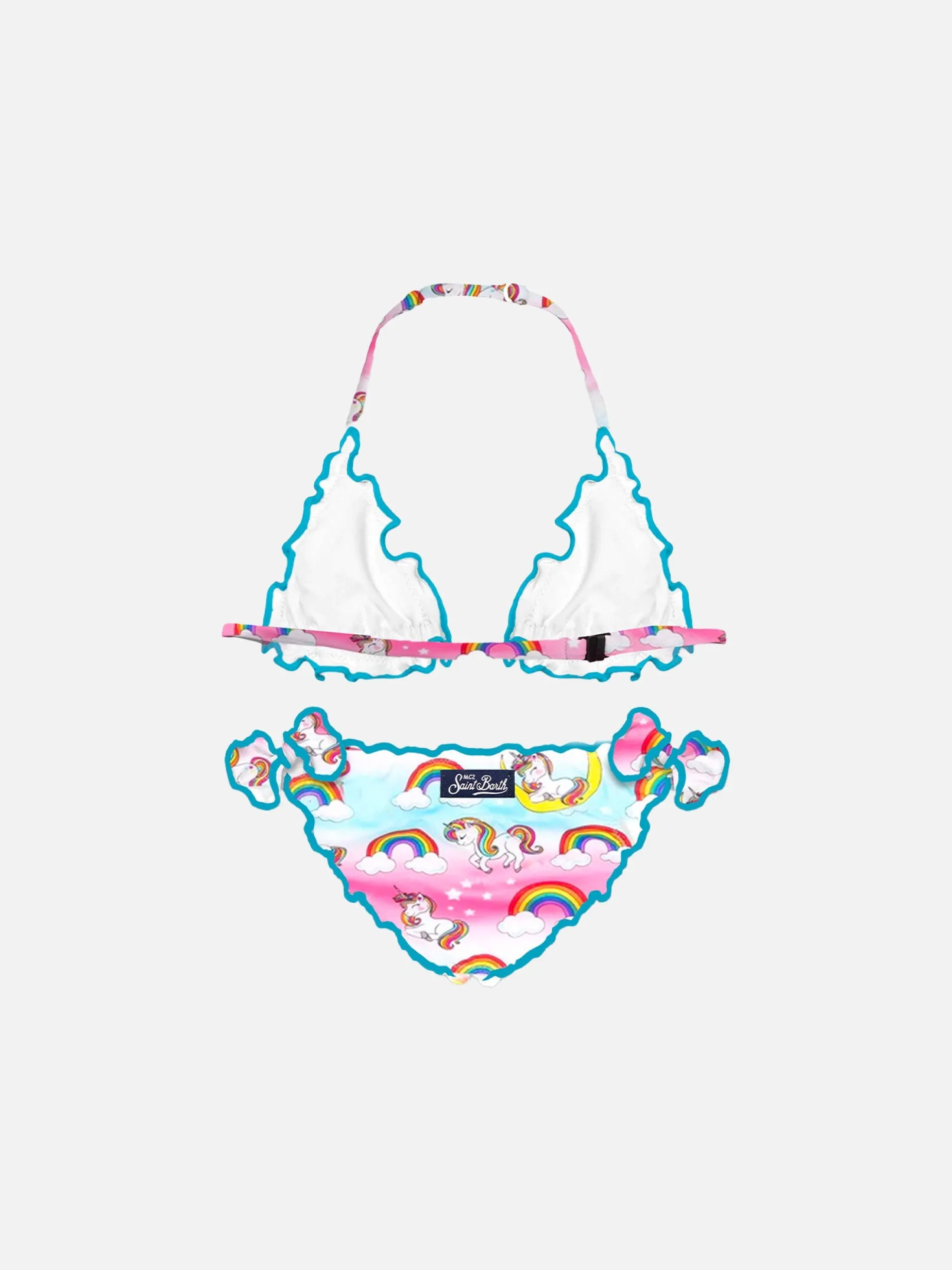Mädchen-Triangel-Bikini mit Einhorn-Print