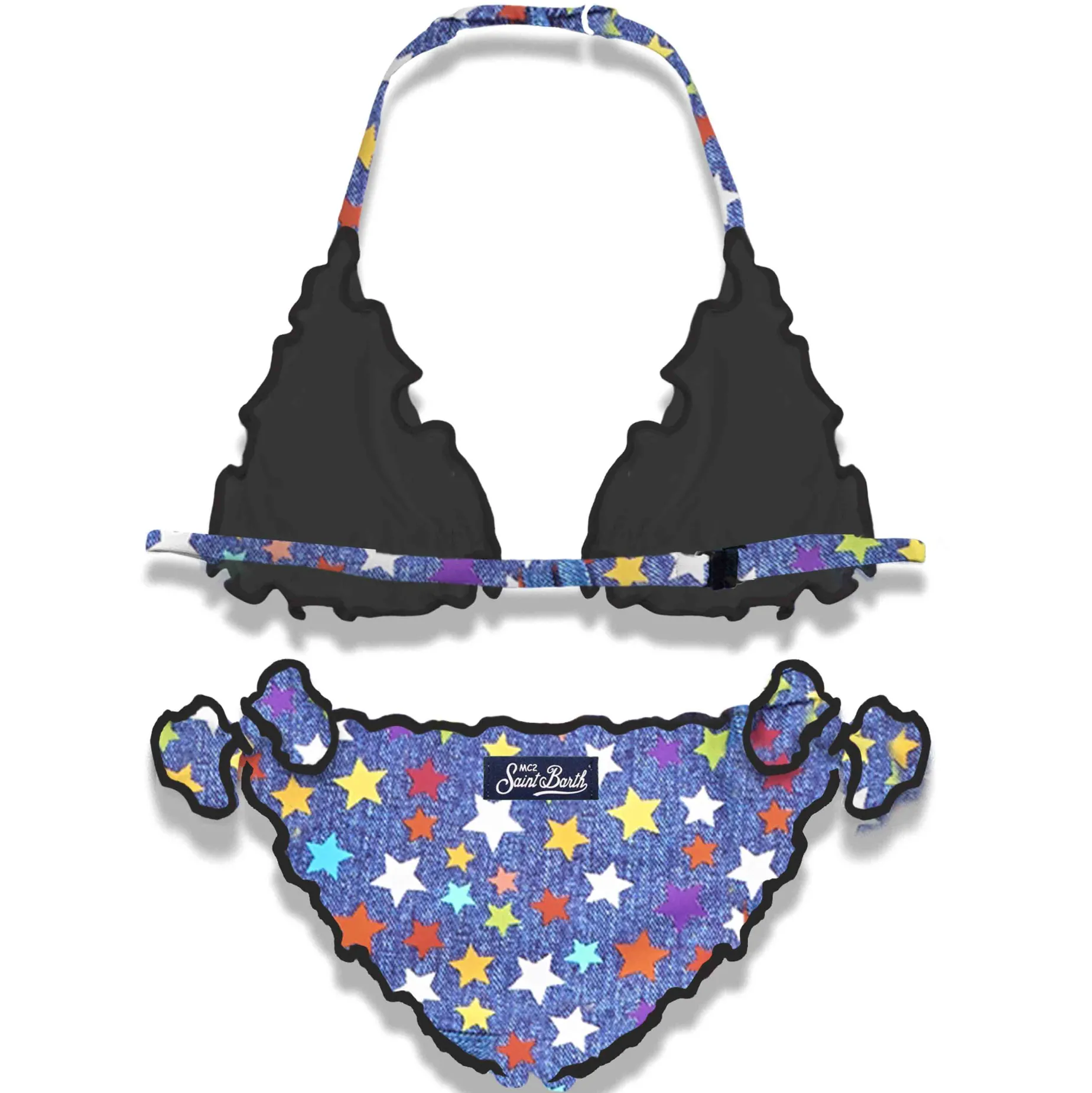 Mädchen-Triangel-Bikini mit Sternenprint