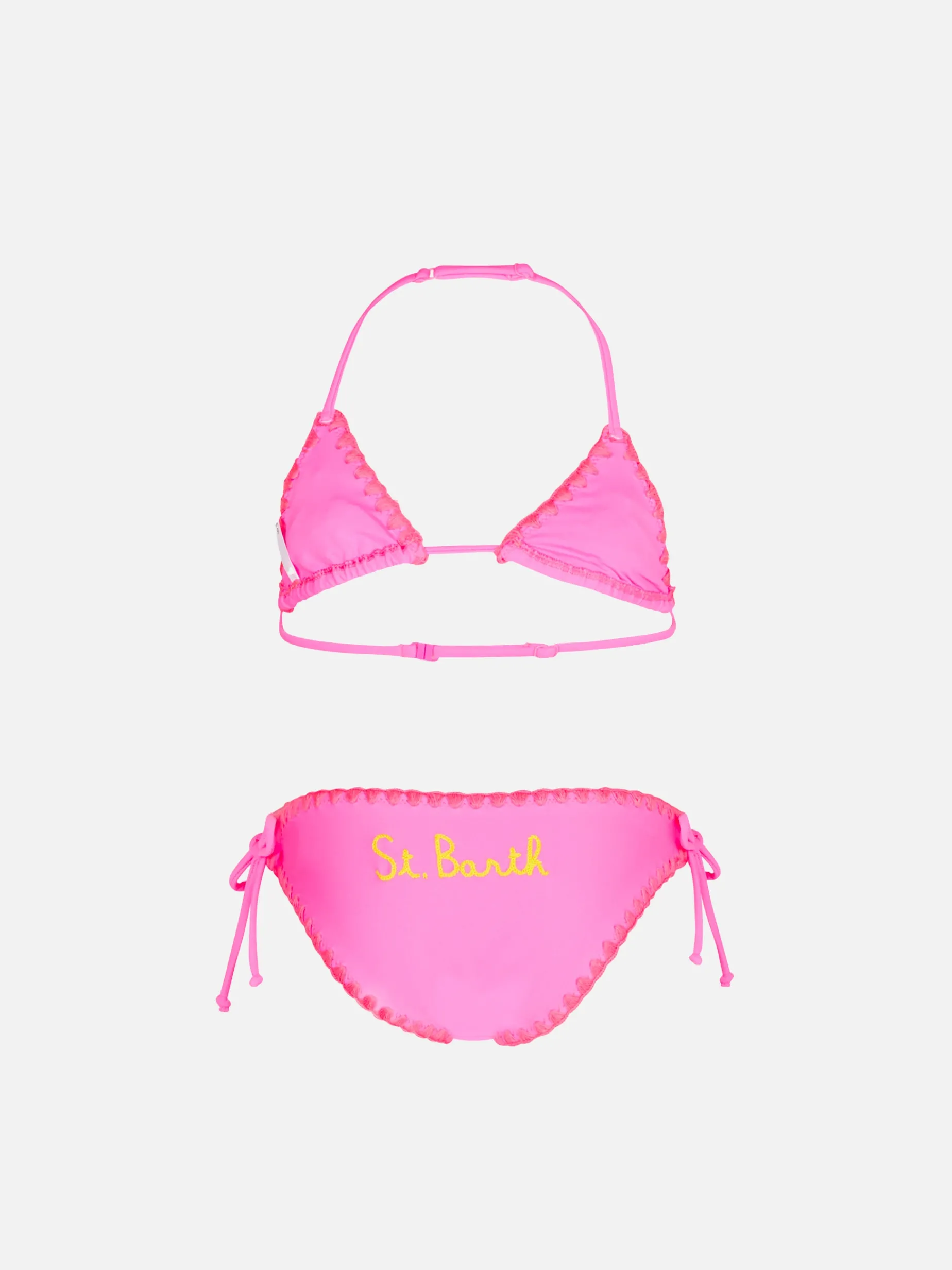 Mädchen-Triangel-Bikini mit Enten-Häkelaufnäher