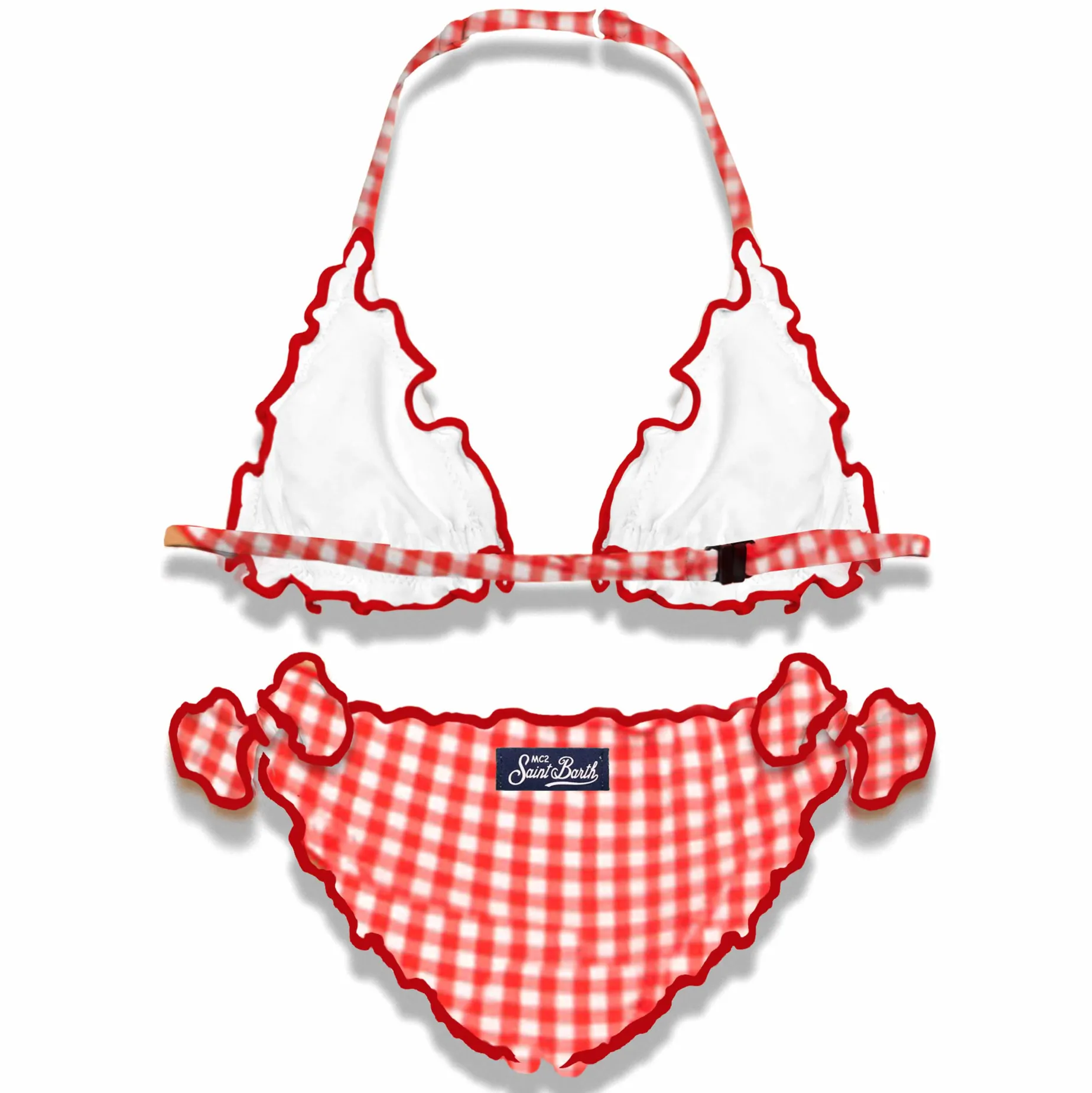 Mädchen-Triangel-Bikini mit Gingham-Print