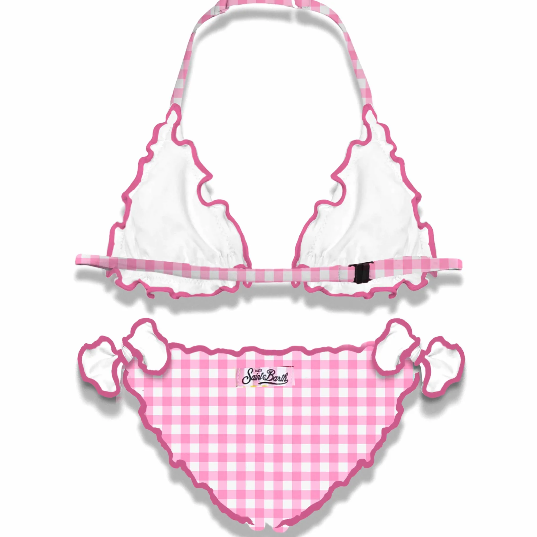Mädchen-Triangel-Bikini mit Gingham-Print