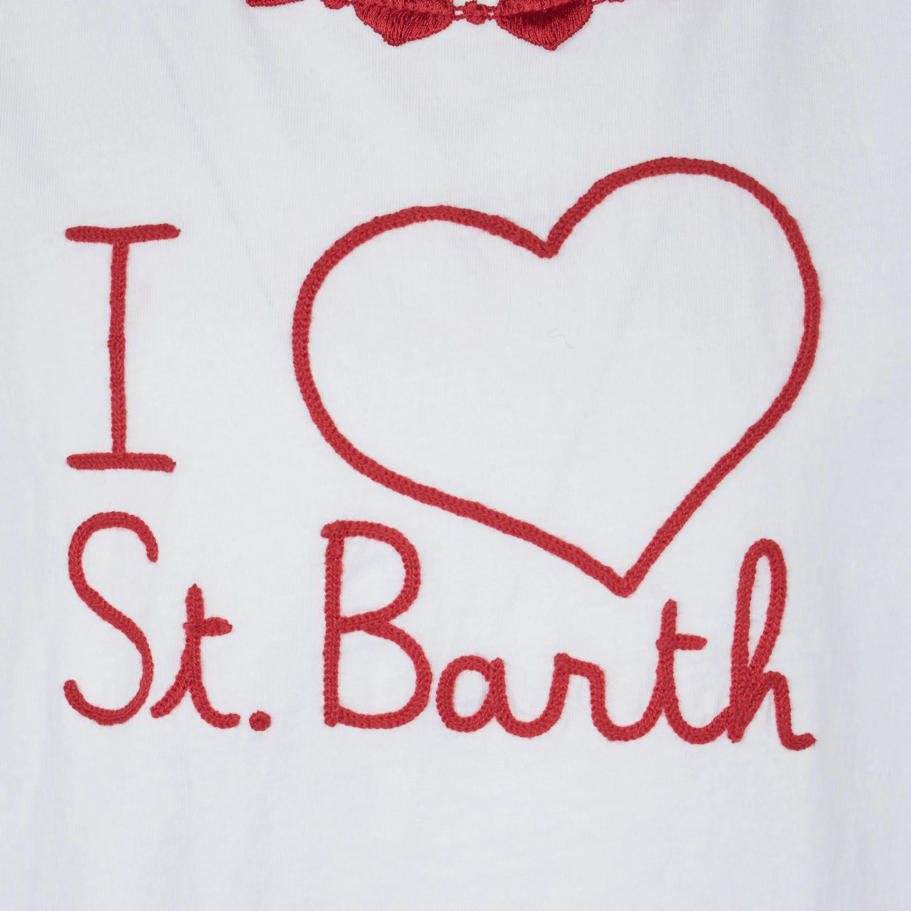Mädchen-T-Shirt aus Baumwolle mit Volant und Stickerei