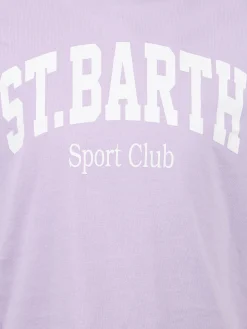 Mädchen-T-Shirt Elly aus Baumwolljersey mit Rundhalsausschnitt und St. Barth-Aufdruck