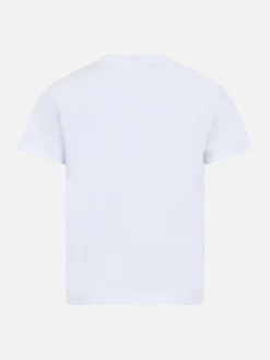 Mädchen-T-Shirt Elly aus Baumwolljersey mit Rundhalsausschnitt und Viziata da papà-Stickerei