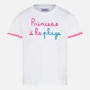 Mädchen-T-Shirt mit Princess à la plage-Schriftzug und Stickerei