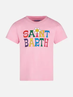 Mädchen-T-Shirt mit Saint Barth-Logo und Gänseblümchen