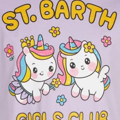 Mädchen-T-Shirt mit St. Barth Girls Club- und Einhörner-Aufdruck