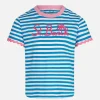 Mädchen-T-Shirt mit Streifen und Stickerei