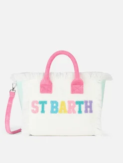 Mehrfarbige Colette Sponge-Handtasche aus Terry mit Aufnähern