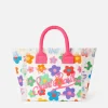 Mehrfarbige Colette-Handtasche aus Baumwollcanvas mit Blumendruck