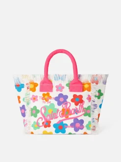 Mehrfarbige Colette-Handtasche aus Baumwollcanvas mit Blumendruck
